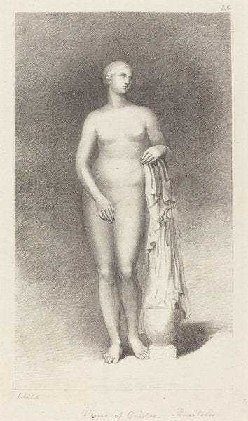 Venus of Cnidos, by Praxiteles by George Childs after John Flaxman (British, active 1826 - 1873), 16X12"(A3)Poster Print