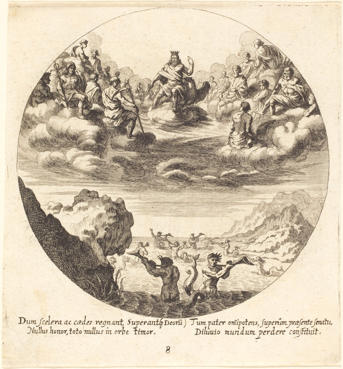 Jove and the Gods by Georg Andreas Wolfgang, the Elder (German, 1631 - 1716), 16X12"(A3)Poster Print