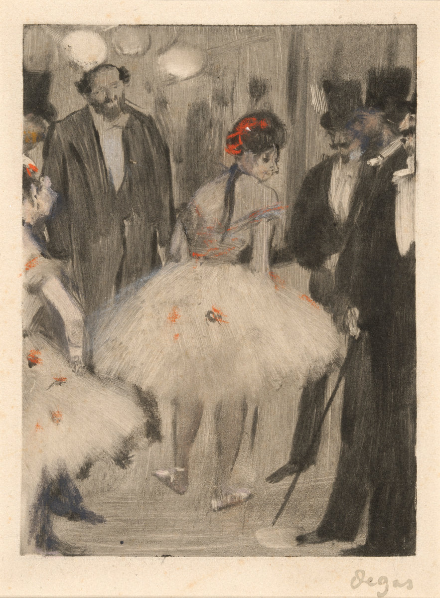 Virginie being Admired while the Marquis Cavalcanti Looks On by Edgar Degas (French, 1834 - 1917), 16X12"(A3)Poster Print