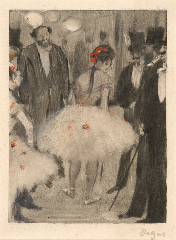 Virginie being Admired while the Marquis Cavalcanti Looks On by Edgar Degas (French, 1834 - 1917), 16X12