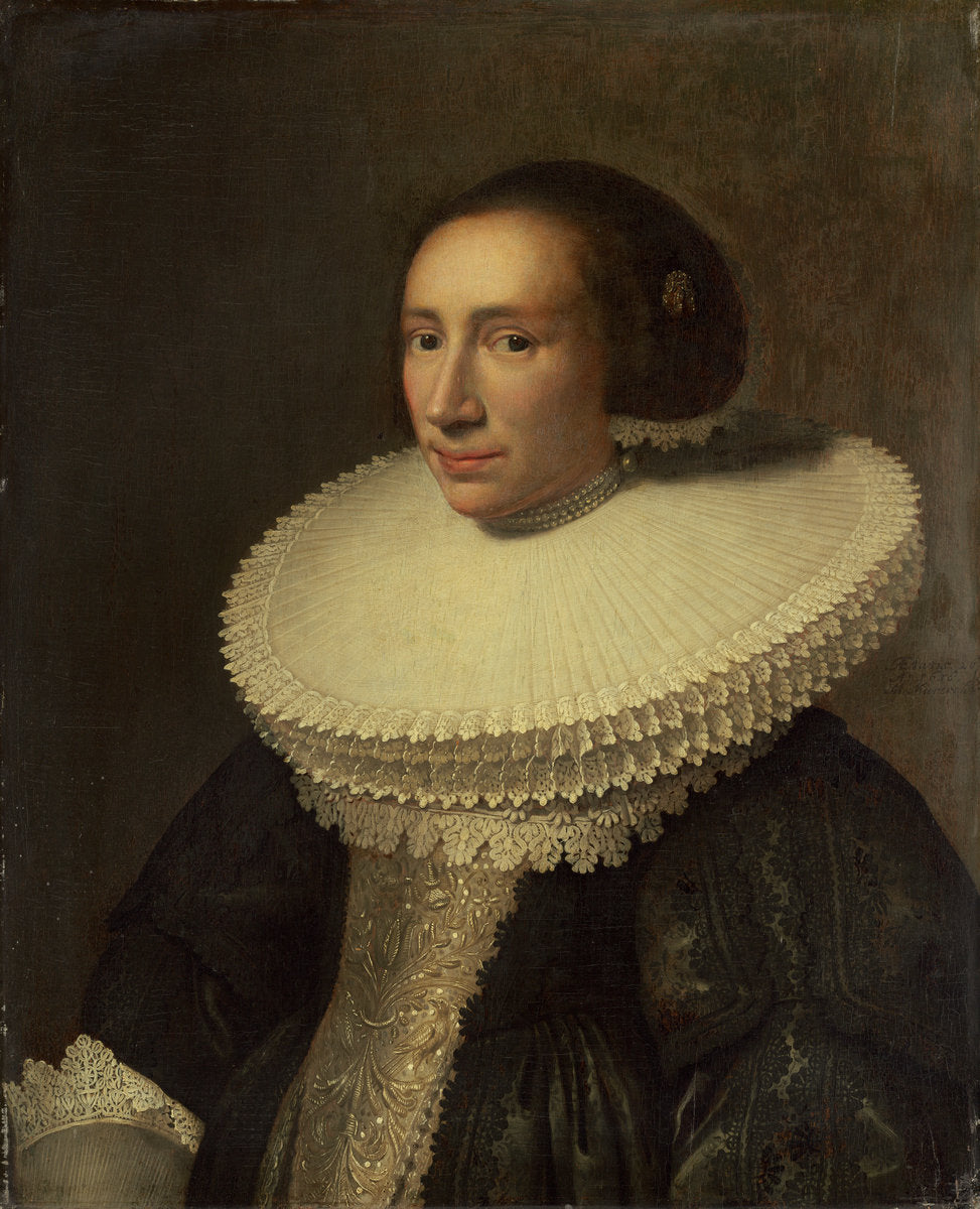 Portrait of a Lady with a Ruff by Michiel van Miereveld (Dutch, 1567 - 1641), 16X12"(A3)Poster Print