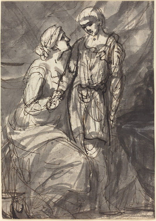 Two Figures in Classical Dress by Henri-Pierre Danloux (French, 1753 - 1809), 16X12"(A3)Poster Print