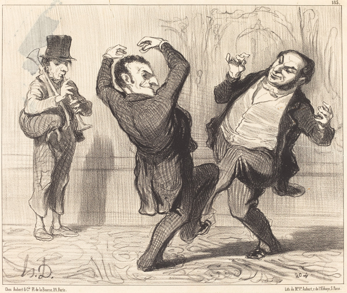 Attachés par leur grandeur au rivage de la Seine... by Honoré Daumier (French, 1808 - 1879), 16X12"(A3)Poster Print