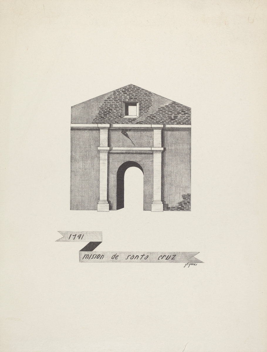 Mision de Santa Cruz by James Jones (American, active 1932 - 1942), 16X12"(A3)Poster Print