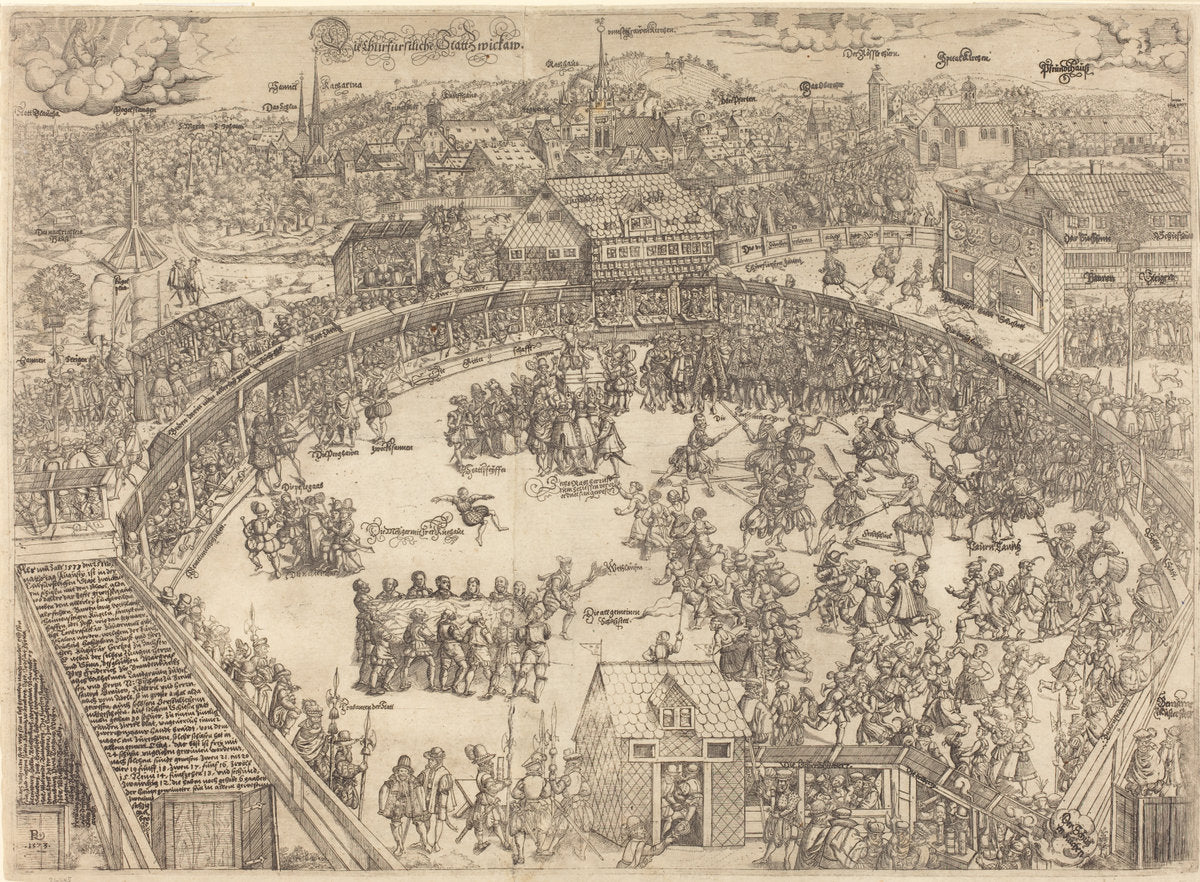 The Tournament Place in the City of Zwickau by Paulus Reinhart (German, active 1573), 16X12"(A3)Poster Print