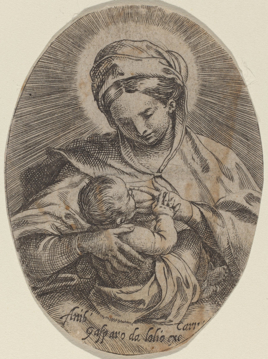 The Madonna Nursing the Christ Child by Annibale Carracci (Italian, 1560 - 1609), 16X12"(A3)Poster Print