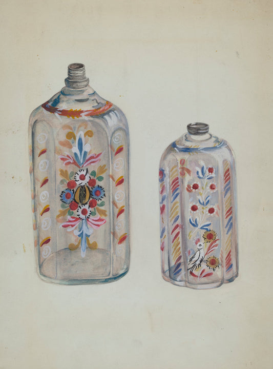 Flint Glass Bottles by Ella Josephine Sterling (American, active c. 1935), 16X12"(A3)Poster Print