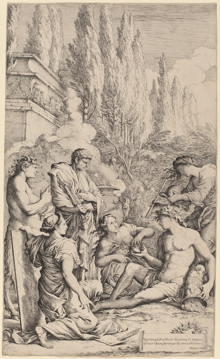 The Genius of Salvator Rosa by Salvator Rosa (Italian, 1615 - 1673), 16X12"(A3)Poster Print