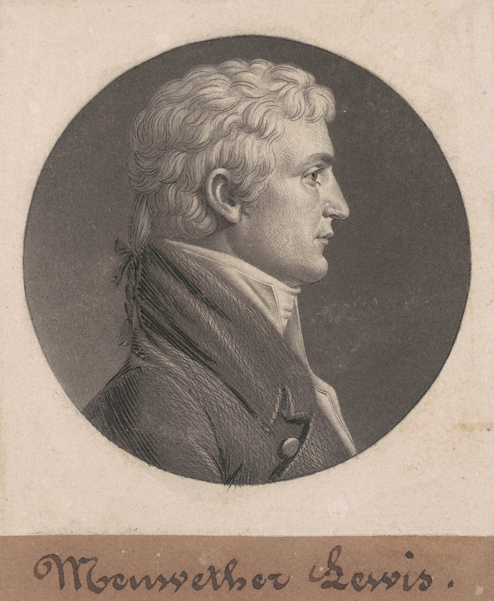 Meriwether Lewis by Charles B. J. Févret de Saint-Mémin (French, 1770 - 1852), 16X12"(A3)Poster Print