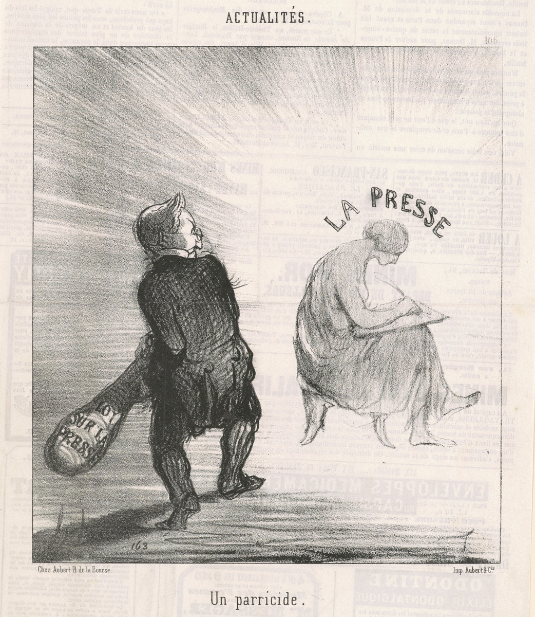 Un parricide by Honoré Daumier (French, 1808 - 1879), 16X12"(A3)Poster Print