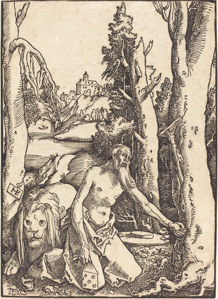 Saint Jerome in the Desert by Hans Baldung Grien (German, 1484/1485 - 1545), 16X12"(A3)Poster Print