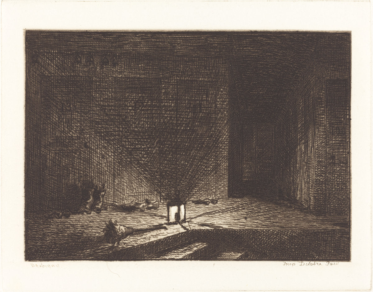 Interior of an Inn (Interieur d'une auberge) by Charles-François Daubigny (French, 1817 - 1878), 16X12"(A3)Poster Print