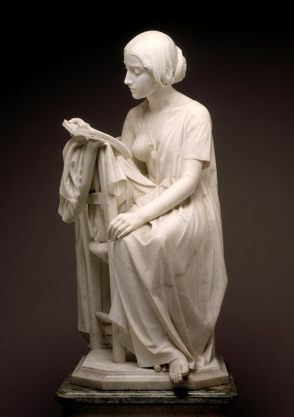 The Reading Girl (La Leggitrice) by Pietro Magni (Italian, 1817 - 1877), 16X12"(A3)Poster Print