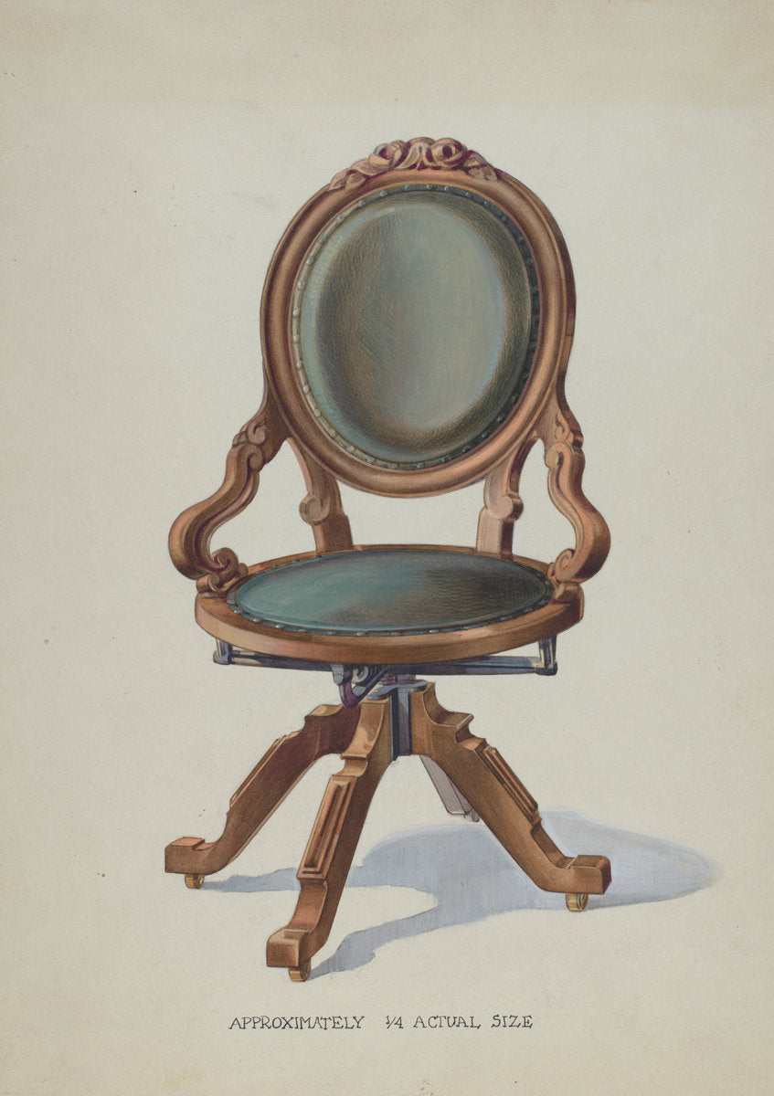 Office Swivel Chair by George Kirschner (American, active c. 1935), 16X12"(A3)Poster Print