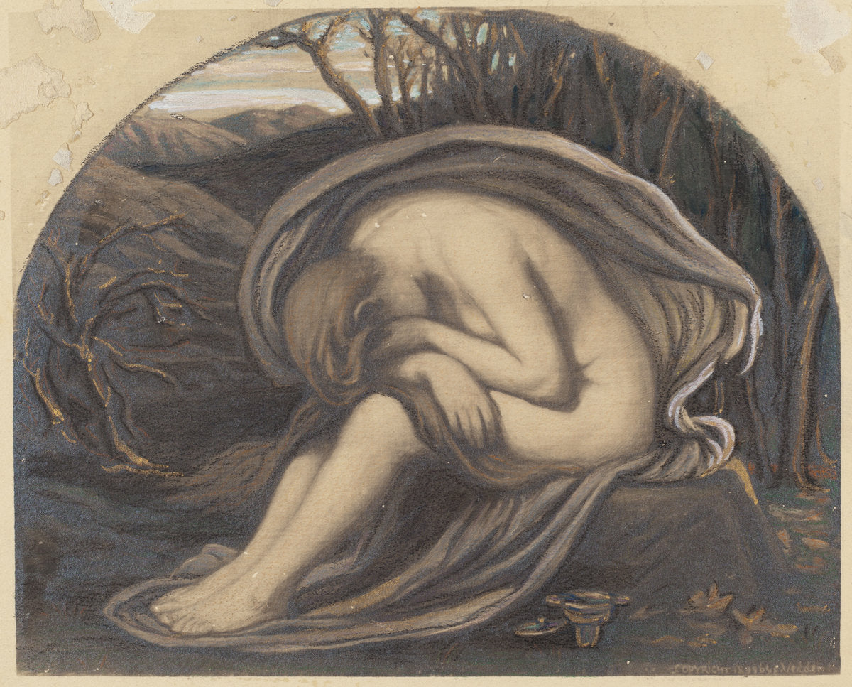 The Magdalene by Elihu Vedder (American, 1836 - 1923), 16X12"(A3)Poster Print