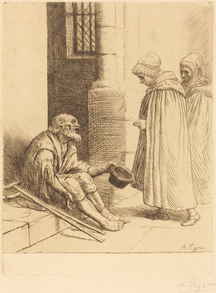 Charity (La charite) by Alphonse Legros (French, 1837 - 1911), 16X12"(A3)Poster Print