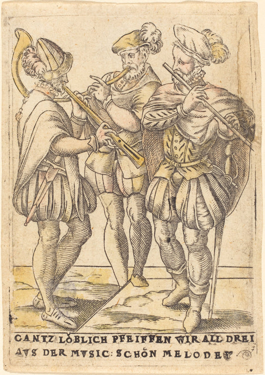 c. 1580 by German 16th Century (Gantz loblich Pfeiffen wir all drei avs der Mvsic: Schon Melodey), 16X12"(A3)Poster Print