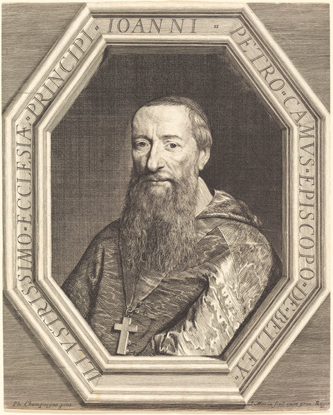 Jean Pierre Camus by Jean Morin after Philippe de Champaigne (French, c. 1600 - 1650), 16X12"(A3)Poster Print