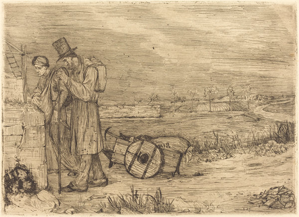 Vagabonds of Montrouge (Les vagabonds de Montrouge) by Alphonse Legros (French, 1837 - 1911), 16X12"(A3)Poster Print