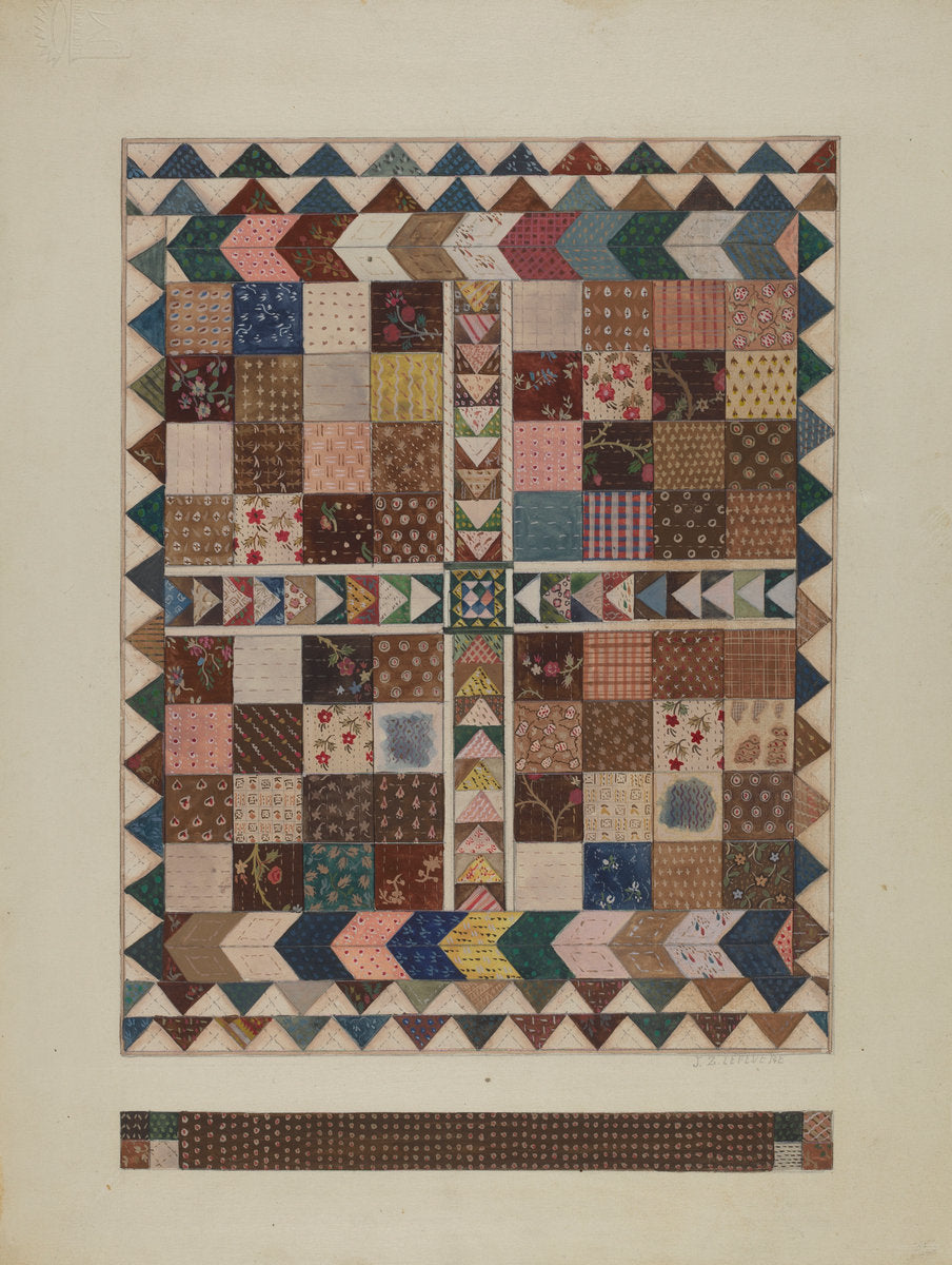 Patchwork Crib Quilt by Jules Lefevere (American, active c. 1935), 16X12"(A3)Poster Print