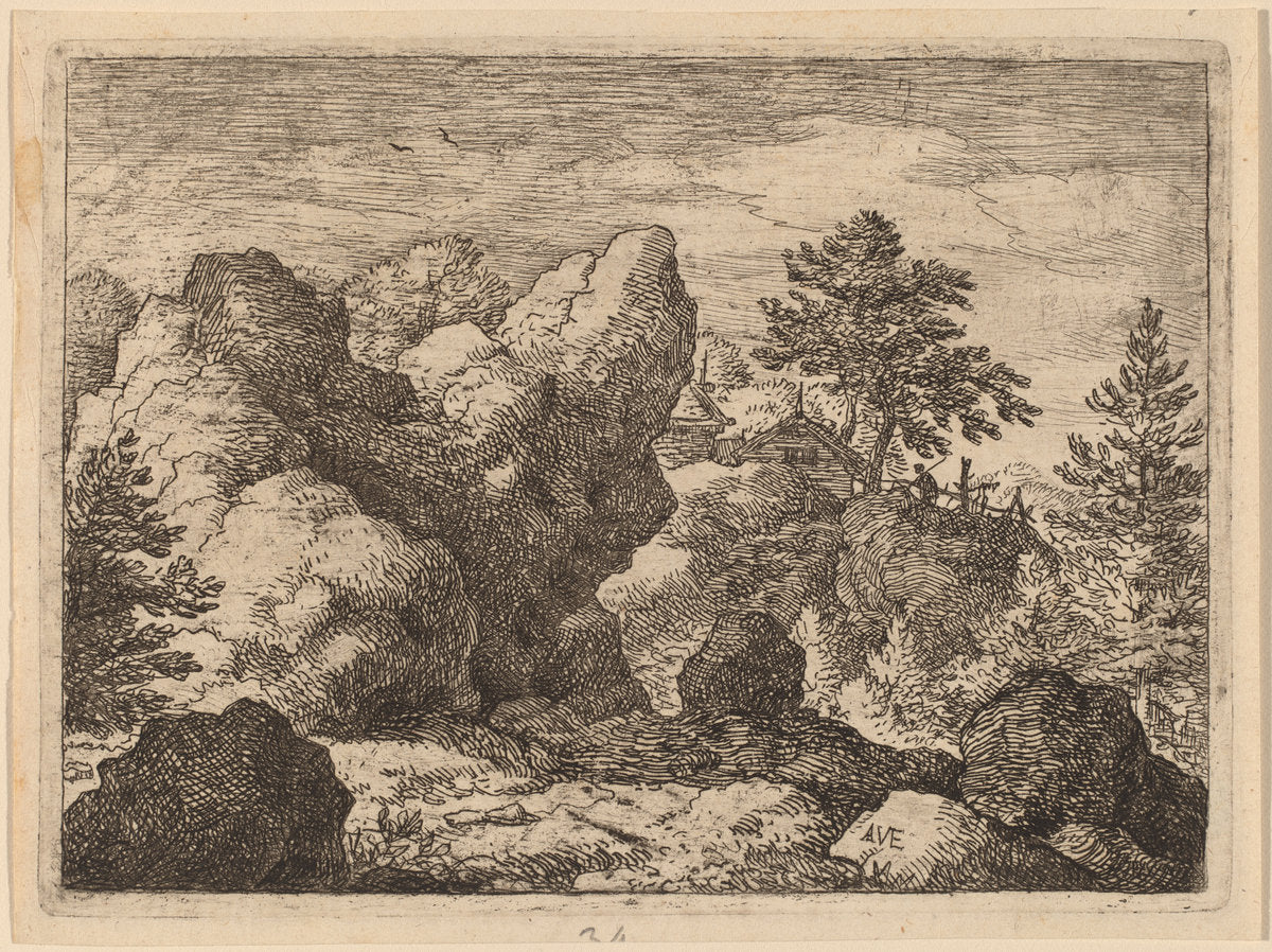 The Pointed Rock by Allart van Everdingen (Dutch, 1621 - 1675), 16X12"(A3)Poster Print