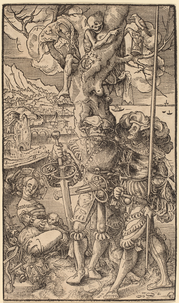 Two Mercenaries and a Woman by Urs Graf I (Swiss, c. 1485 - 1527/1529), 16X12"(A3)Poster Print