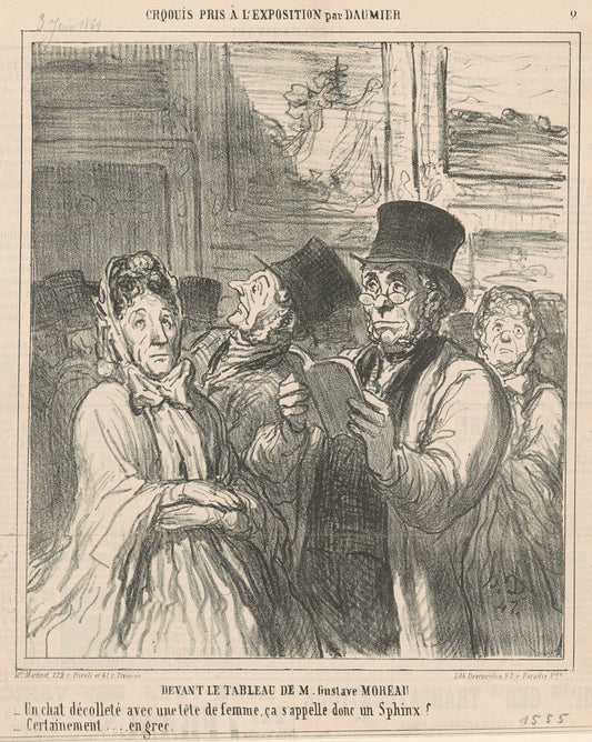Devant le tableau de M. G. Moreau by Honoré Daumier (French, 1808 - 1879), 16X12"(A3)Poster Print