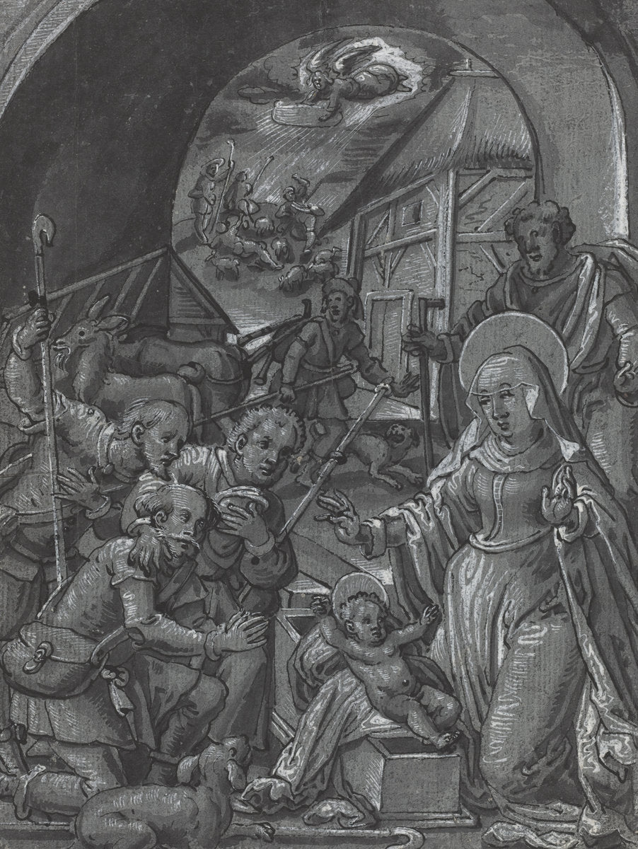 c. 1600 by German 16th Century (The Birth of Christ [verso]), 16X12"(A3)Poster Print