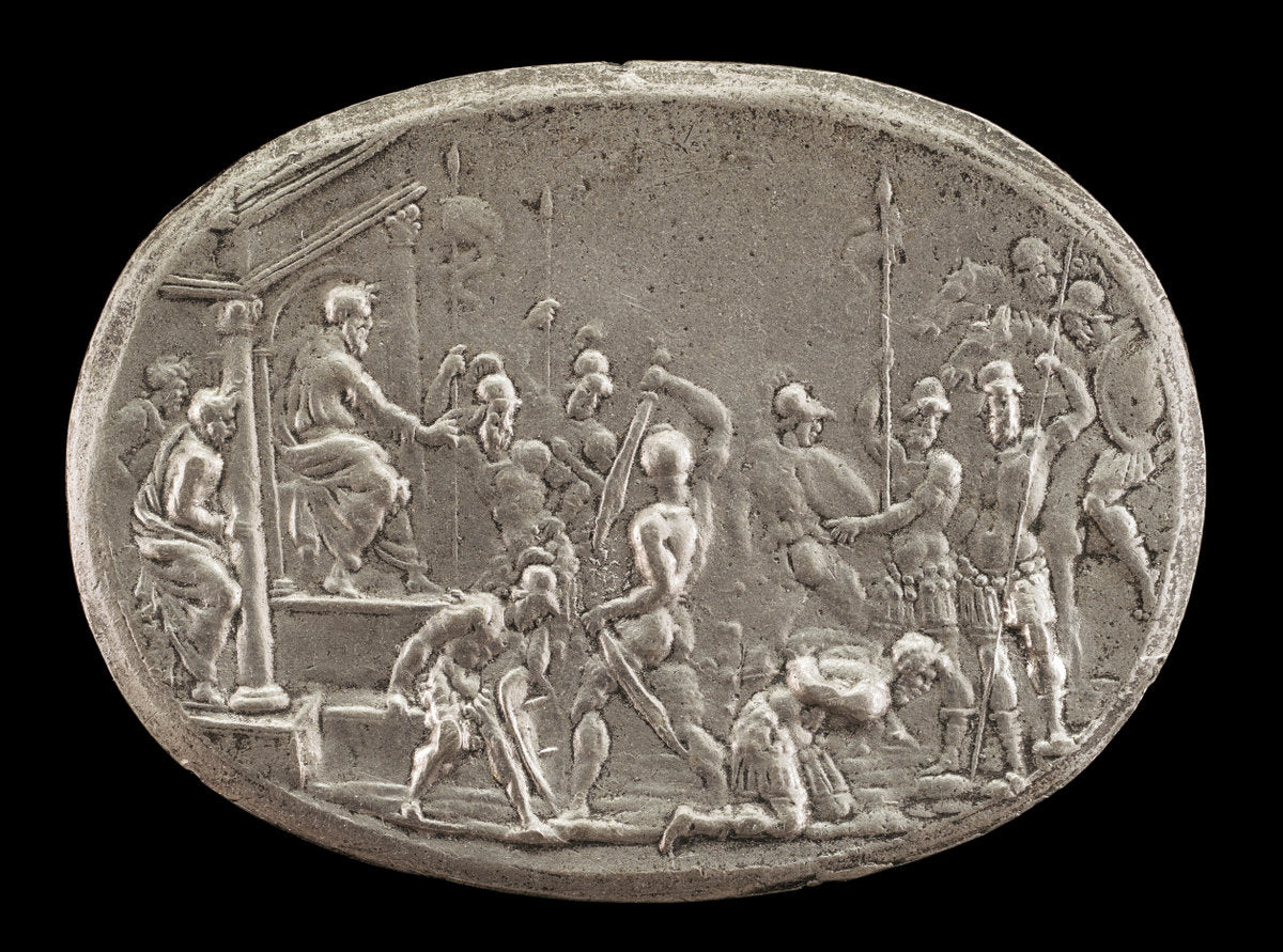 The Justice of Brutus by Giovanni Bernardi (Bolognese, 1494 - 1553), 16X12"(A3)Poster Print