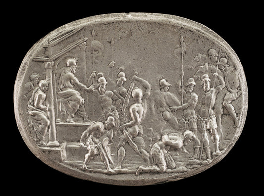 The Justice of Brutus by Giovanni Bernardi (Bolognese, 1494 - 1553), 16X12"(A3)Poster Print