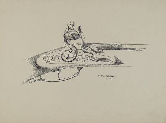 Detail of a Flint Lock by Charles Moss (American, active c. 1935), 16X12"(A3)Poster Print