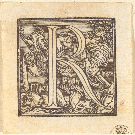 Letter R by Hans Holbein the Younger (German, 1497/1498 - 1543), 16X12"(A3)Poster Print