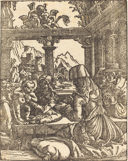 The Adoration of the Shepherds by Albrecht Altdorfer (German, 1480 or before - 1538), 16X12"(A3)Poster Print
