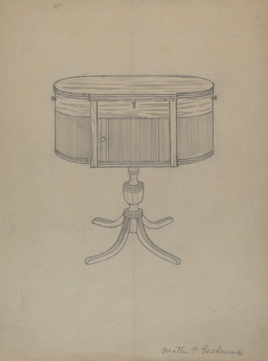 Duncan Phyfe Sewing Cabinet by Mattie P. Goodman (American, active c. 1935), 16X12"(A3)Poster Print