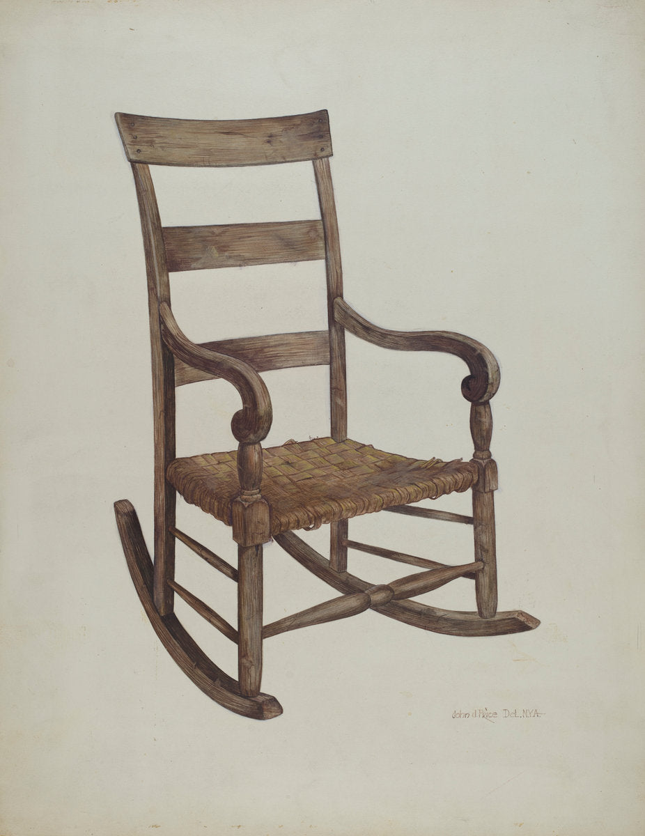 Rocking Chair by John Price and Marin J. Bright (American, active c. 1935), 16X12"(A3)Poster Print