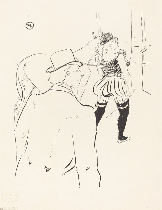 In the Wings of the Folies-Bergere:  Mrs. Lona Barrison with Her Manager and Husband by Henri de Toulouse-Lautrec (French, 1864 - 1901), 16X12"(A3)Poster Print