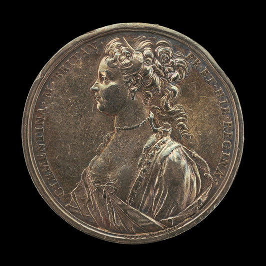 Princess Maria Clementina Sobieska, 1702-1735, Wife of James Stuart, Pretender to the British Throne [obverse] by Ottone Hamerani (Roman, 1694 - 1761), 16X12"(A3)Poster Print