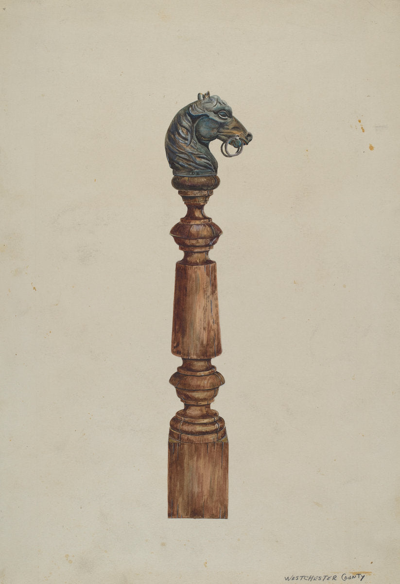 Hitching Post by Gladys Phillips (American, active c. 1935), 16X12"(A3)Poster Print
