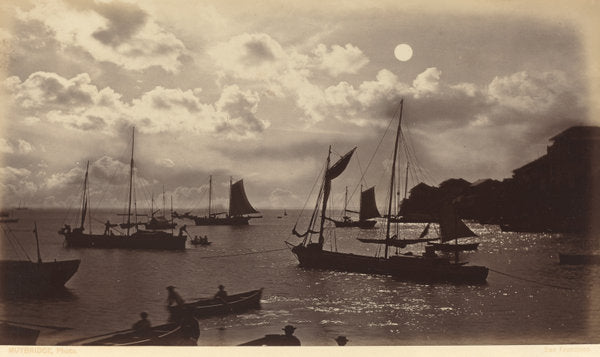 Moonlight Effect-Bay of Panama by Eadweard Muybridge (American, born England, 1830 - 1904), 16X12"(A3)Poster Print