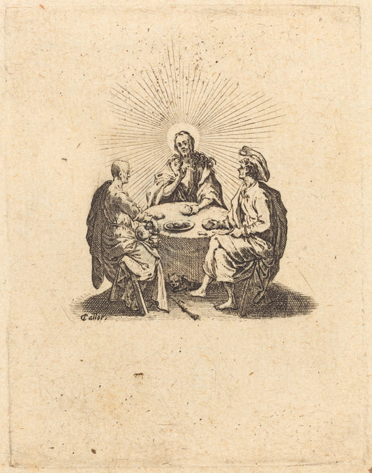 The Supper at Emmaus by Jacques Callot (French, 1592 - 1635), 16X12"(A3)Poster Print