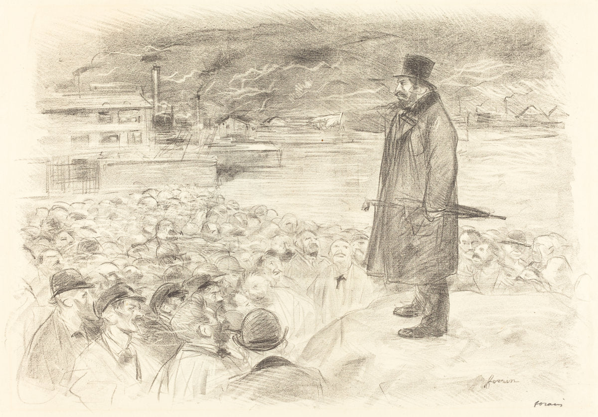 Scene of a Strike (third plate) by Jean-Louis Forain (French, 1852 - 1931), 16X12"(A3)Poster Print