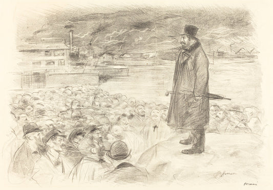 Scene of a Strike (third plate) by Jean-Louis Forain (French, 1852 - 1931), 16X12"(A3)Poster Print