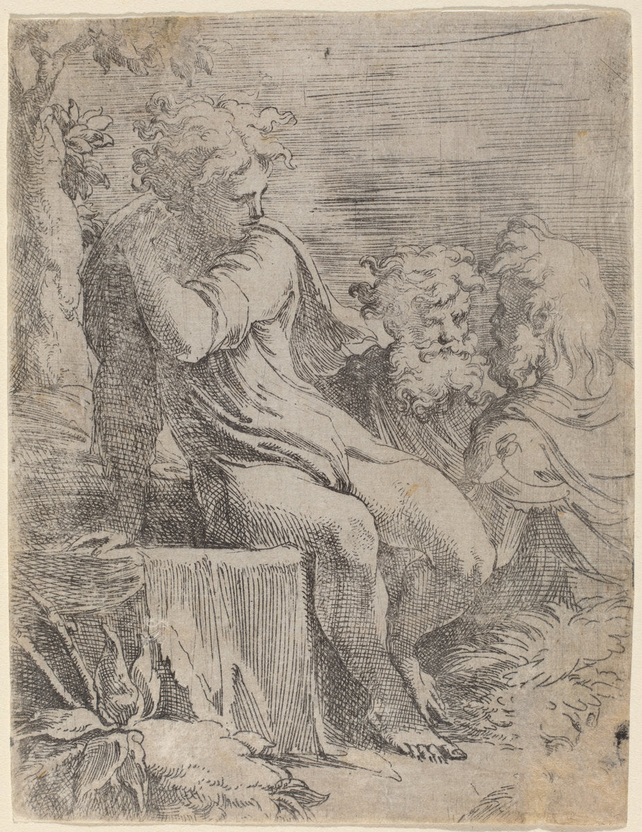 The Boy and Two Old Men by Parmigianino (Italian, 1503 - 1540), 16X12"(A3)Poster Print