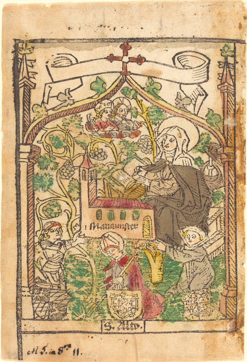 c. 1500 by German 15th Century (Saint Alto, Saint Bridget and the Founders  of the Mariamunster), 16X12"(A3)Poster Print