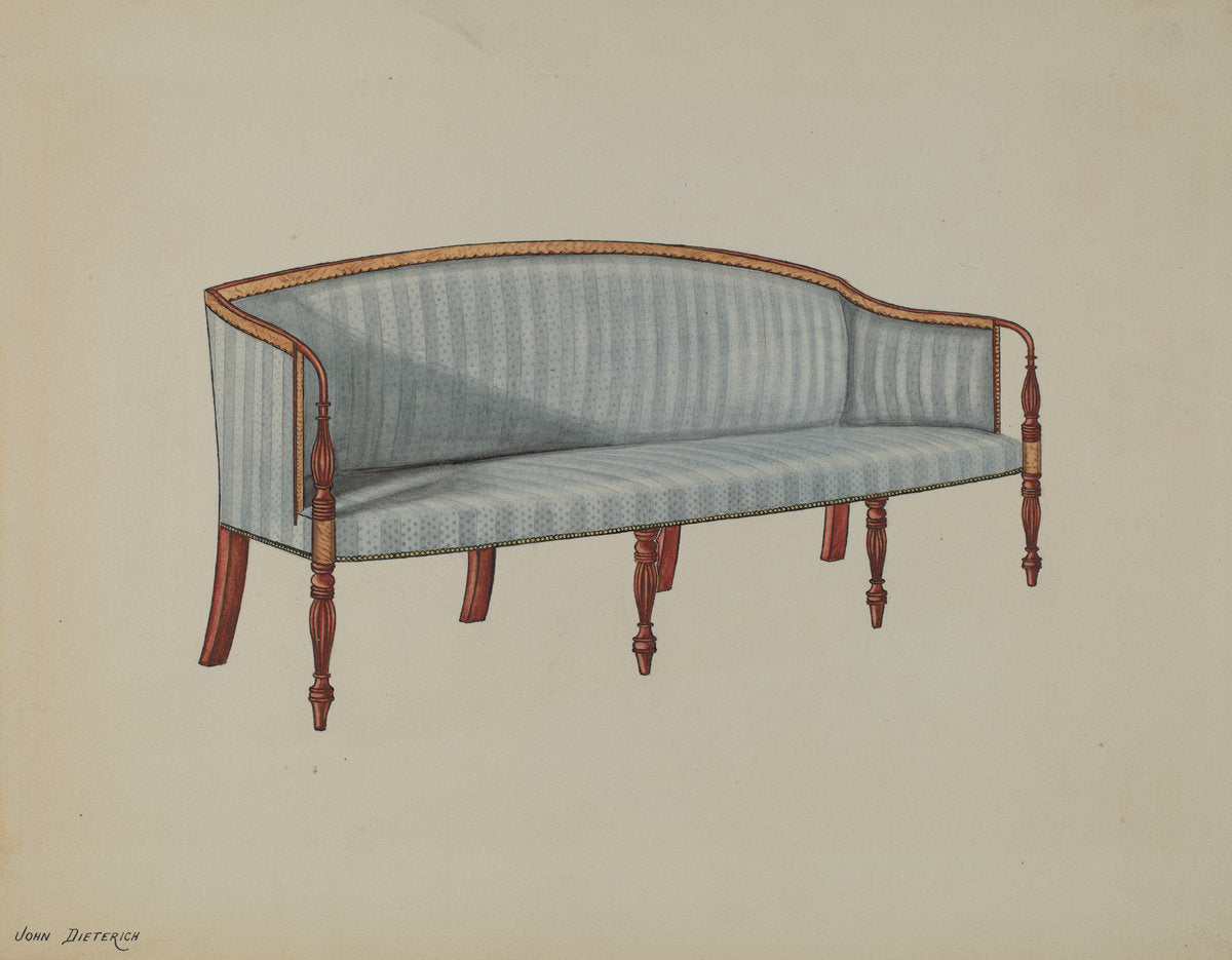 Sofa by John Dieterich (American, active c. 1935), 16X12"(A3)Poster Print