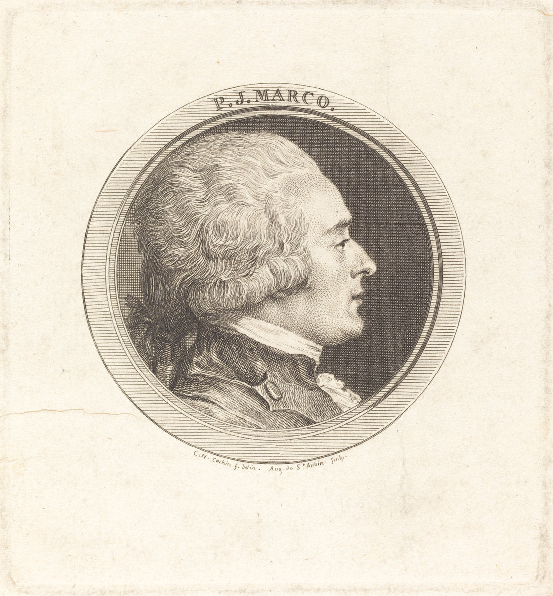 P.J. Marco by Augustin de Saint-Aubin after Charles-Nicolas Cochin II (French, 1736 - 1807), 16X12"(A3)Poster Print