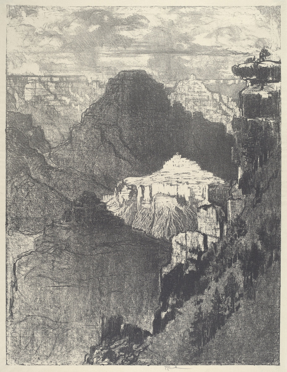 The City under the Black Mountain by Joseph Pennell (American, 1857 - 1926), 16X12"(A3)Poster Print