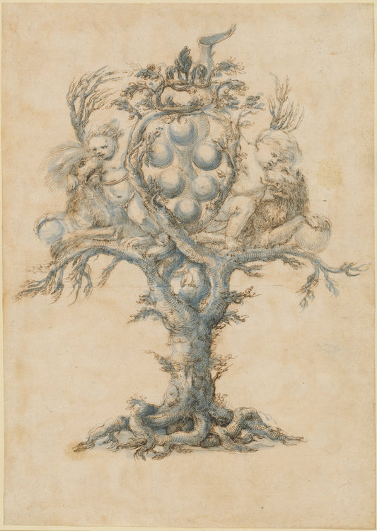 A Wine Decanter with Lions and Putti by Master of the Medici Banquet Decanters (Italian, active 1650 - 1670), 16X12"(A3)Poster Print