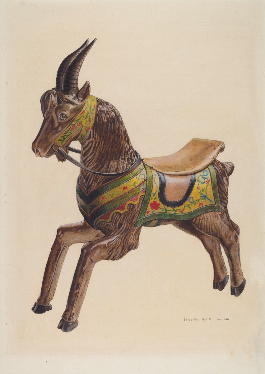 Hobby Goat by Henrietta S. Hukill (American, active c. 1935), 16X12"(A3)Poster Print