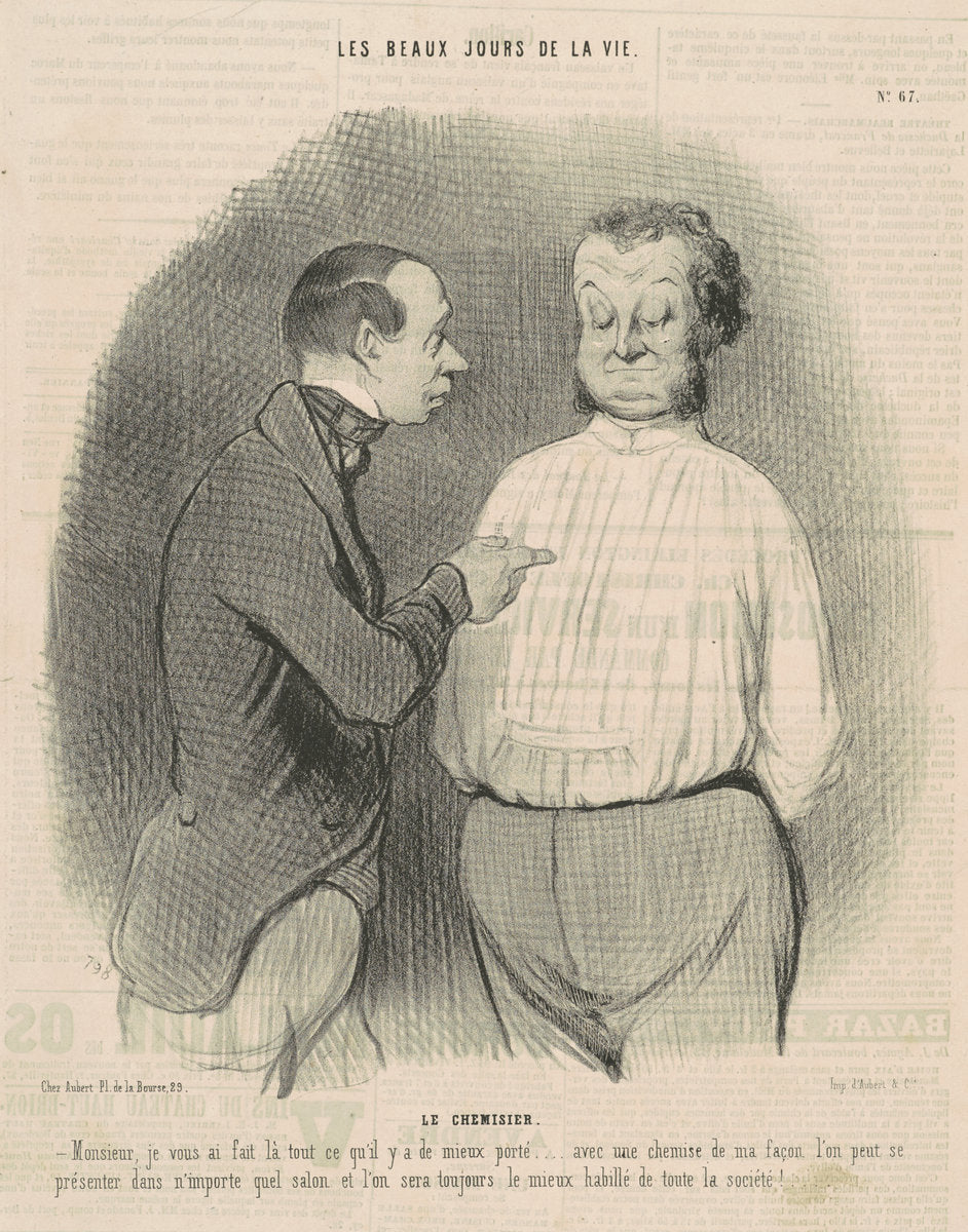 Le chemisier by Honoré Daumier (French, 1808 - 1879), 16X12"(A3)Poster Print